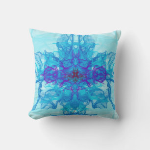 BLUE SMOKE - Fractal Art - Cushion