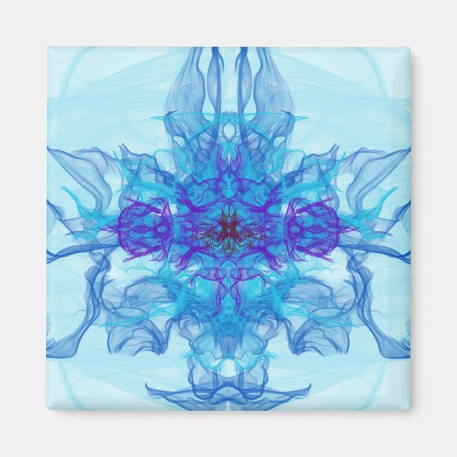 BLUE SMOKE - Fractal Art - Magnet (Front)