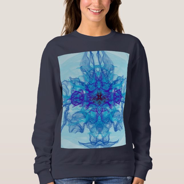 BLUE SMOKE - Fractal Art - Sweatshirt (Front)