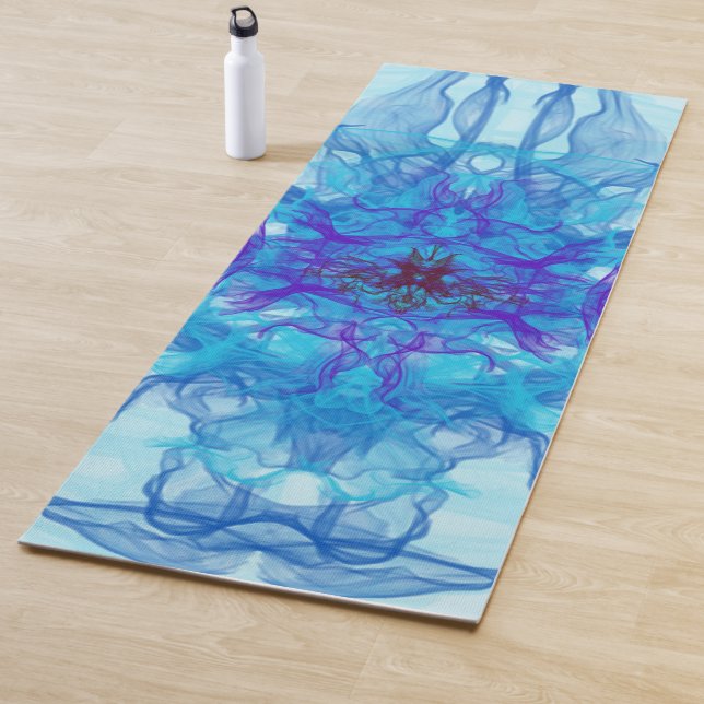BLUE SMOKE - Fractal Art - Yoga Mat (In Situ)