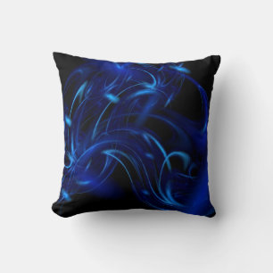 Blue Smoke Fractal Cushion
