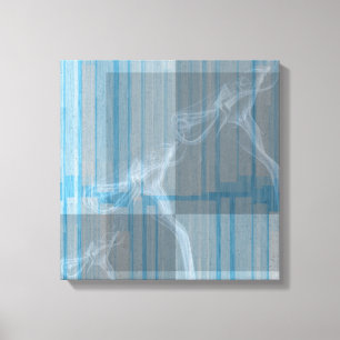 Blue Smoke & Stripes Canvas Art