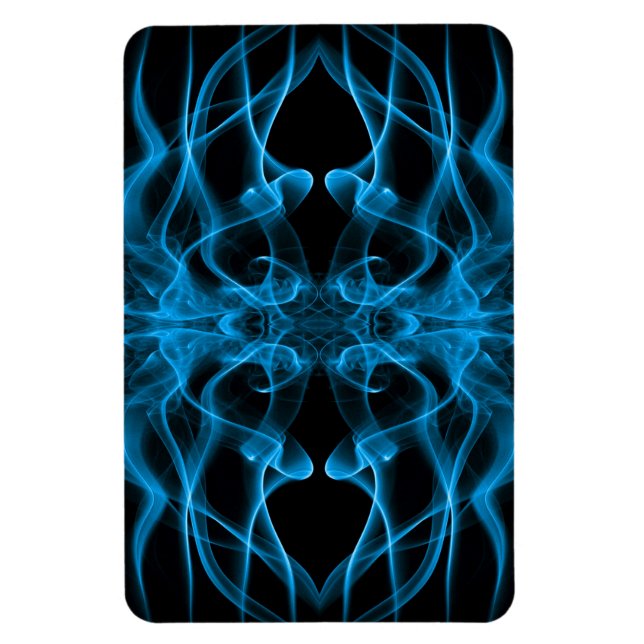 Blue Smoke Symmetrical Minimalist Black Magnet (Vertical)