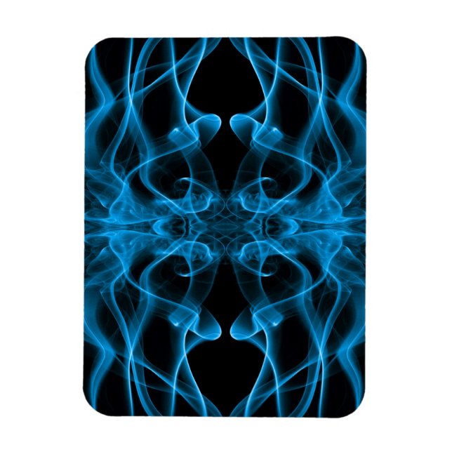 Blue Smoke Symmetrical Minimalist Black Magnet (Vertical)