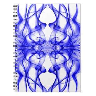 Blue Smoke Symmetrical Minimalist White Spiral Notebook
