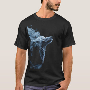 Blue Smoke Wolf T-Shirt   Mystical Wolf Graphic De