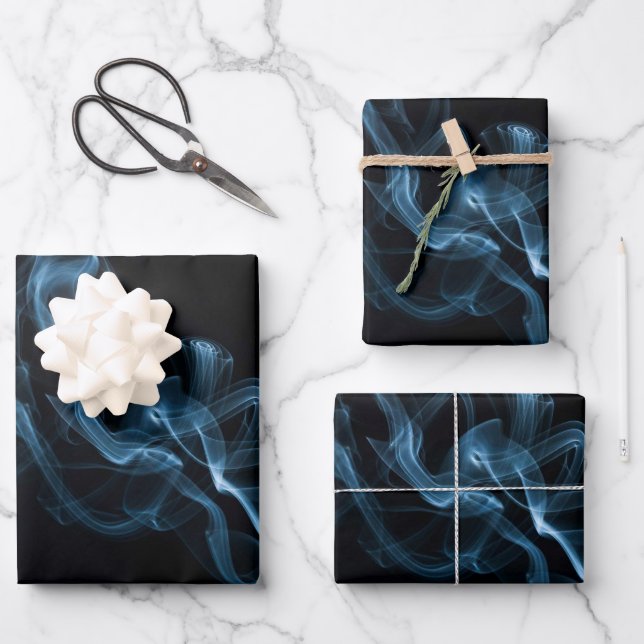 Blue Smoke Wrapping Paper Sheet (Front)