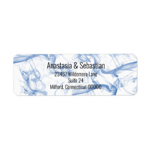Blue Smokey Mist Background Template Label