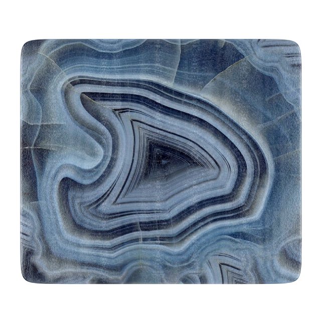 Blue Smoky Agate Geode Cutting Board (Front)
