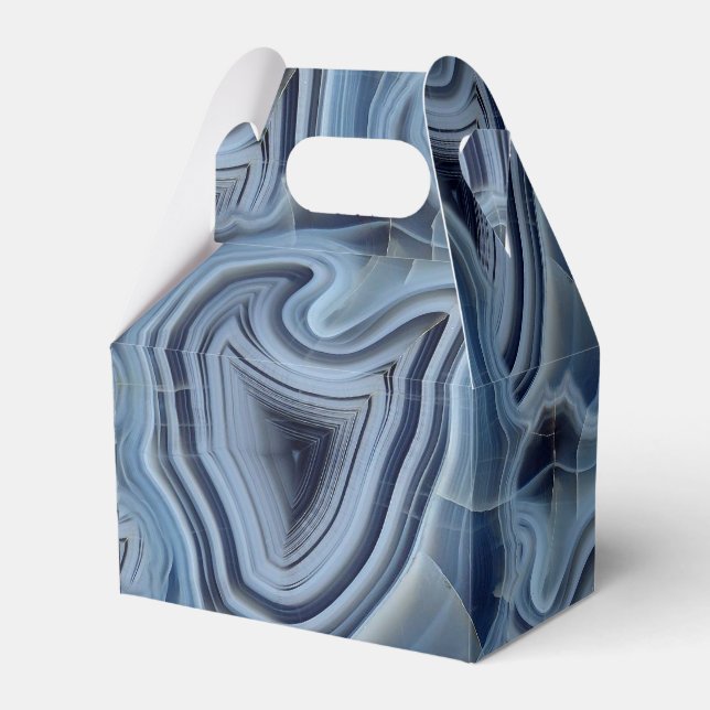 Blue Smoky Agate Geode Favour Box (Front Side)