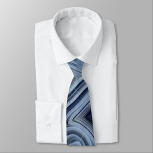 Blue Smoky Agate Geode Tie