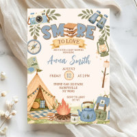 Blue Smore To Love Baby Shower Invitation