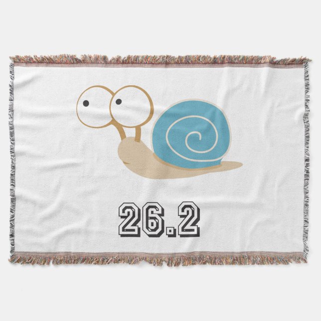 Blue Snail 26.2 (marathon) Throw Blanket (Front)
