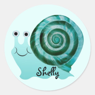 Blue Snail Classic Round Sticker