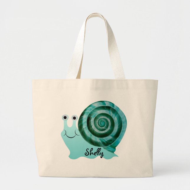 Blue Snail Large Tote Bag (Front)