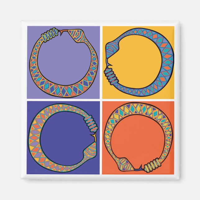 Blue Snake Ourboros Magnet (Front)