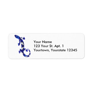 Blue Snake Skin Lizard Address Label