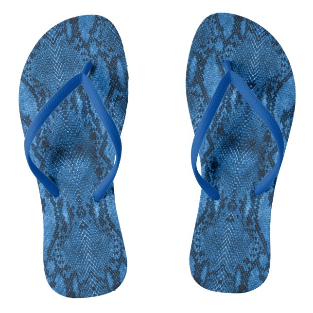 Blue Snake Skin Print Jandals (Footbed)