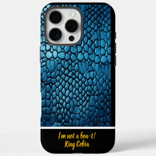 Blue snakeskin pattern in soft light iPhone 16 pro max case