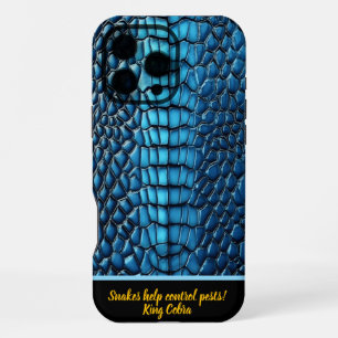 Blue snakeskin shine in the light iPhone 16 pro max case
