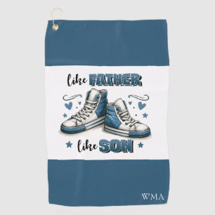 Blue Sneakers Like Father, Like Son Golf Towel