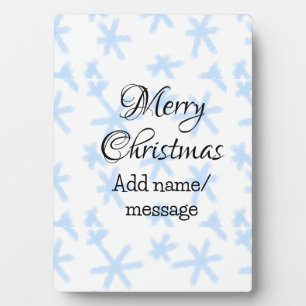Blue snow flakes Christmas pattern snow pattern Plaque