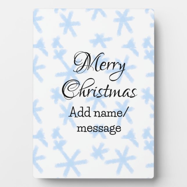 Blue snow flakes Christmas pattern snow pattern Plaque (Front)