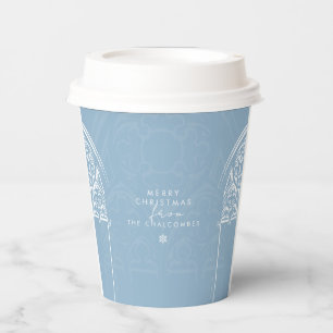 Blue Snow Gothic Winter Fairytale Script Christmas Paper Cups