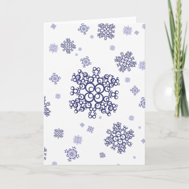 Blue Snow Holiday Card (Front)