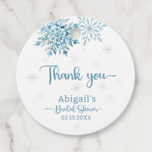 BLUE SNOW IN LOVE BRIDAL SHOWER FAVOUR TAGS