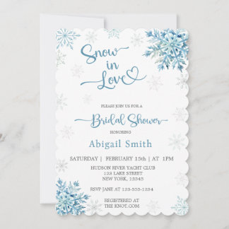 BLUE SNOW IN LOVE BRIDAL SHOWER INVITATION