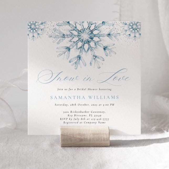 Blue Snow in Love Bridal Shower Invitation (Creator Uploaded)