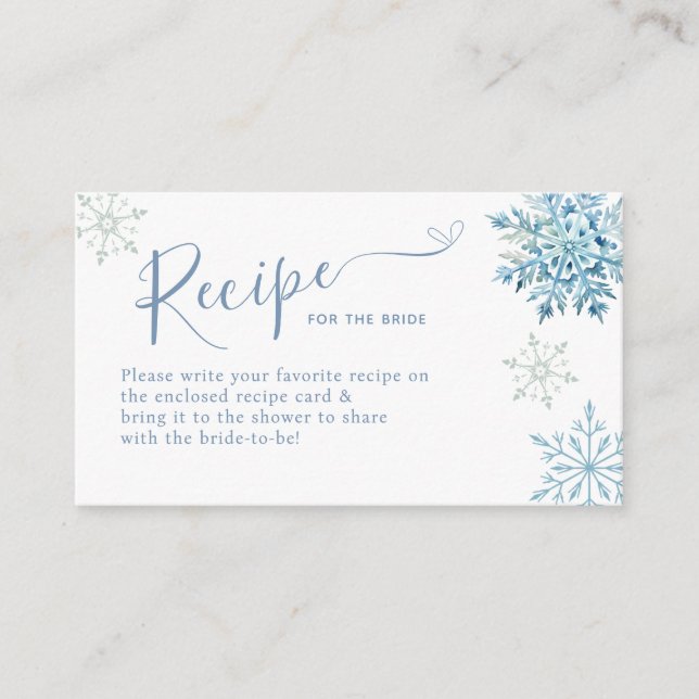 BLUE SNOW IN LOVE Recipe Request Enclosure Card (Front)