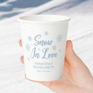 Blue Snow in love Winter Bachelorette  Paper Cups