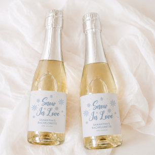 Blue Snow In Love Winter Bachelorette Party Sparkling Wine Label