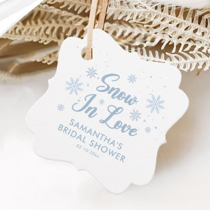 Blue Snow In Love Winter Bridal Shower Favour Tags
