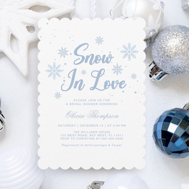 Blue Snow In Love Winter Bridal Shower Invitation (Creator Uploaded)