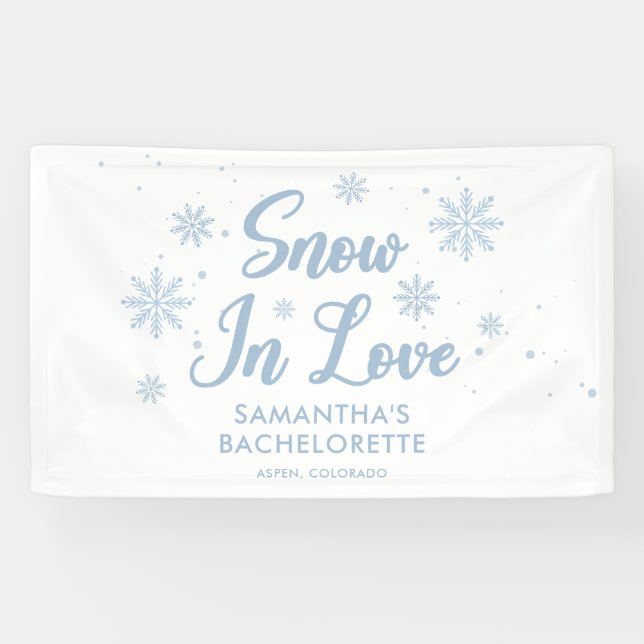 Blue Snow in love Winter Ski Bachelorette  Banner (Horizontal)
