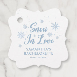 Blue Snow In Love Winter Ski Bachelorette Favour Tags