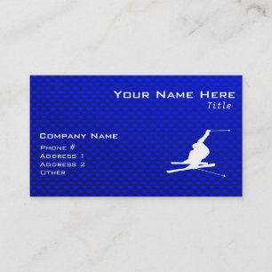 Blue Snow Skiing Business Card