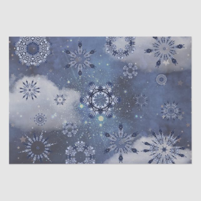 Blue Snow Tissue Paper (Front)