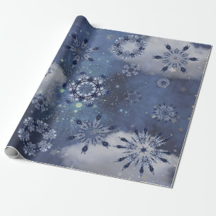 Blue Snow Wrapping Paper