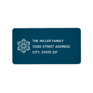 Blue Snowflake - Address Label