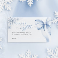 Blue Snowflake Baby Shower Diaper Raffle