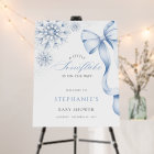 Blue Snowflake Baby Shower Invitation Welcome Sign
