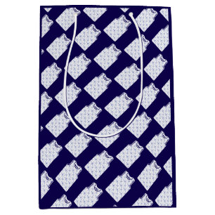 Blue Snowflake Basketball Jersey Medium Gift Bag