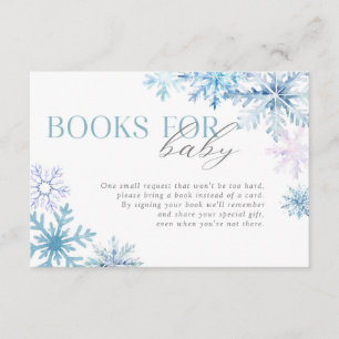 Blue Snowflake Books for Baby Insert Card 3.5x5