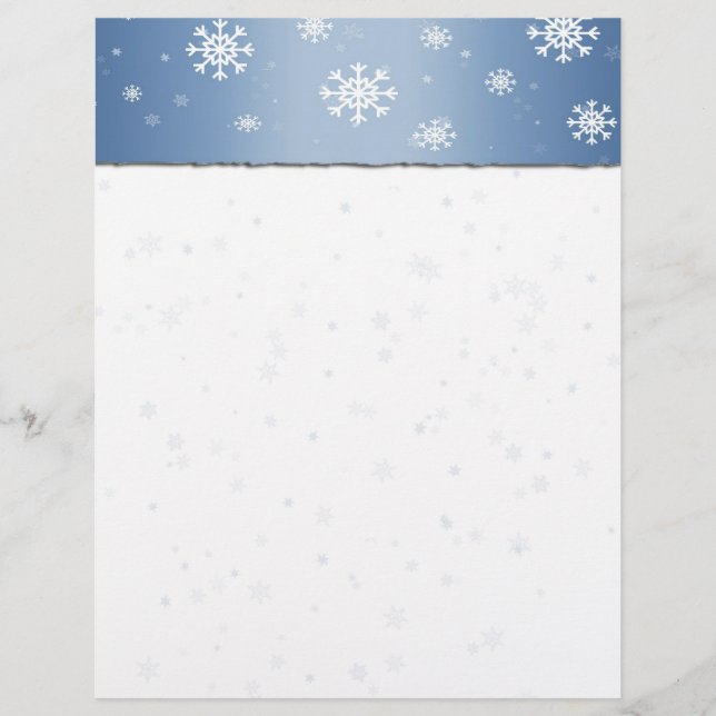 Blue Snowflake Border Letterhead (Front)