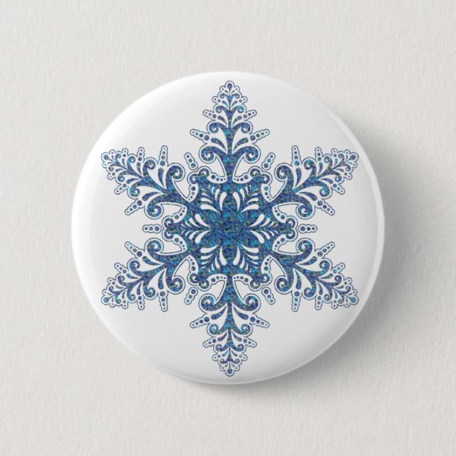 Blue Snowflake Button (Front)