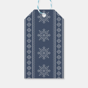 Blue snowflake christmas craft design gift tags